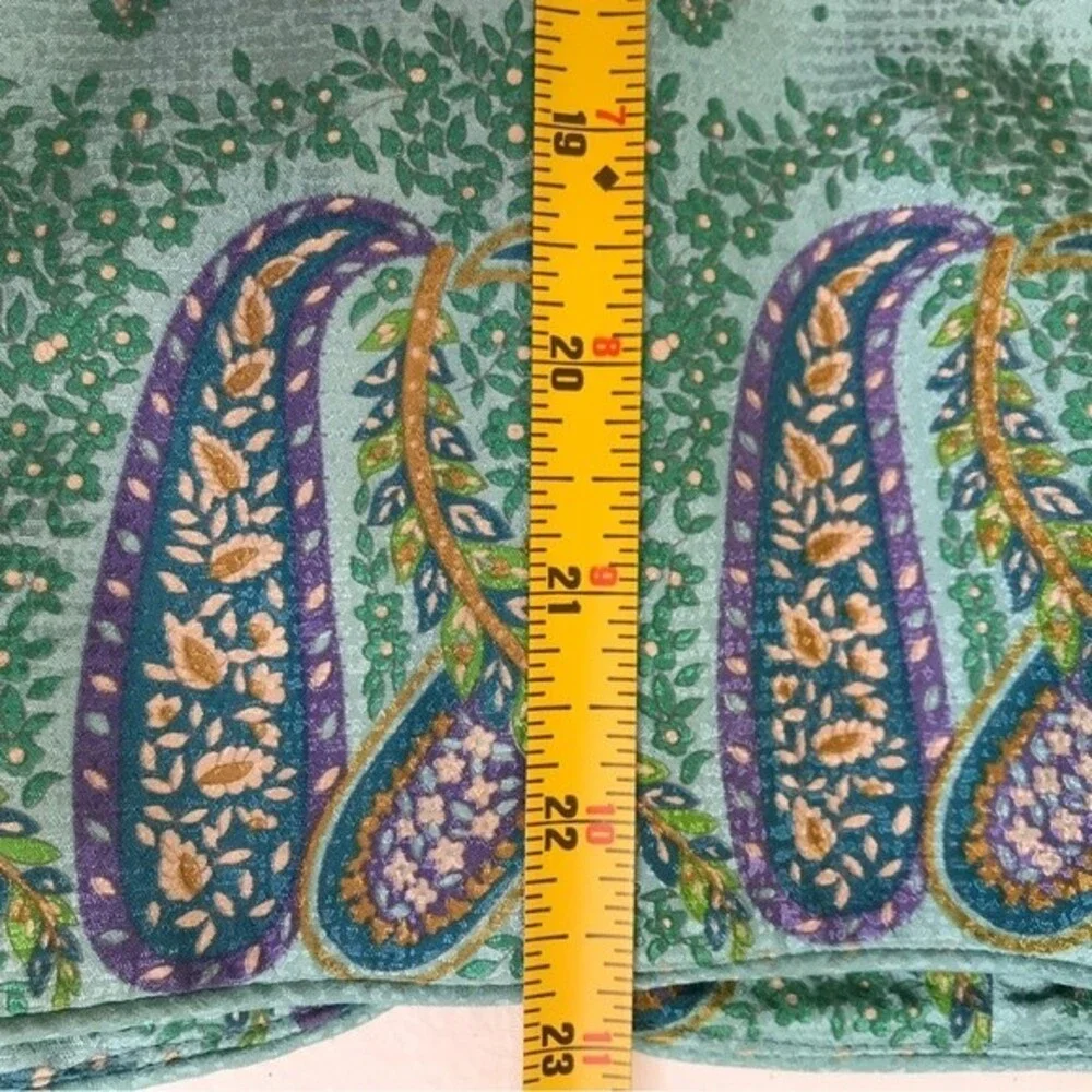 Vintage Adrianna Papell Paisley Silk Jacket Button Front Round Neck Women 12